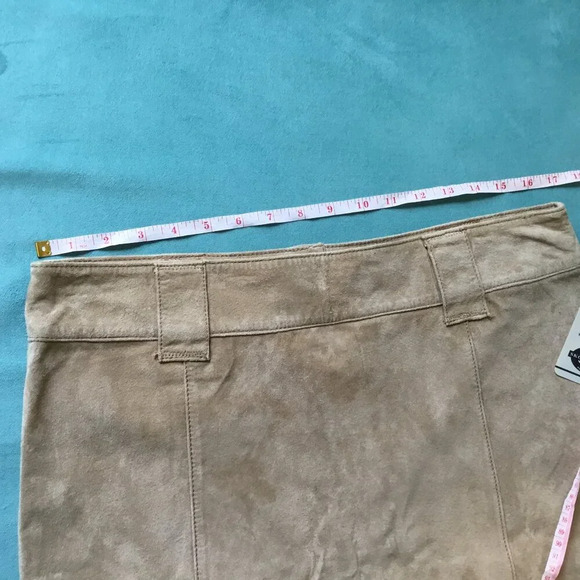 Skotts Suede Skirt Womens Natural  Leather A Line size 12 - Picture 7 of 9